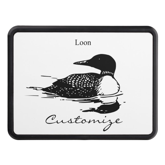 Loon Swimming Bird Art Thunder_Cove Hitch Cover (Front)