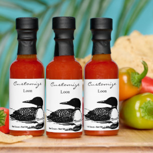 Loon Swimming Bird Art Thunder_Cove Hot Sauces