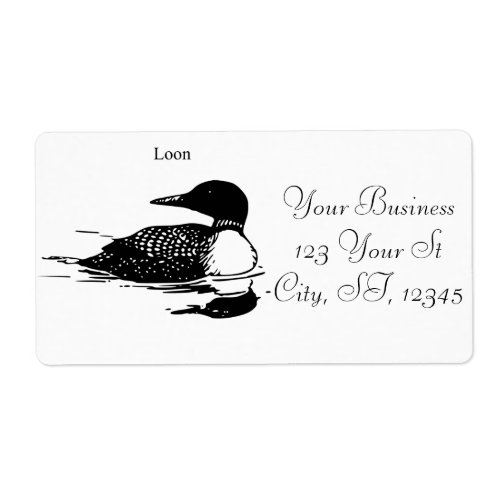 Loon Swimming Bird Art Thunder_Cove Label