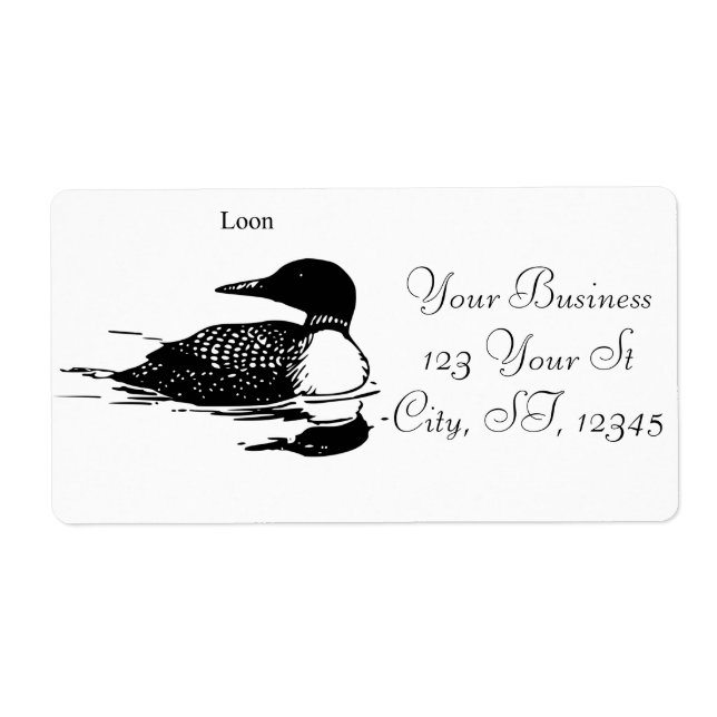 Loon Swimming Bird Art Thunder_Cove Label (Front)