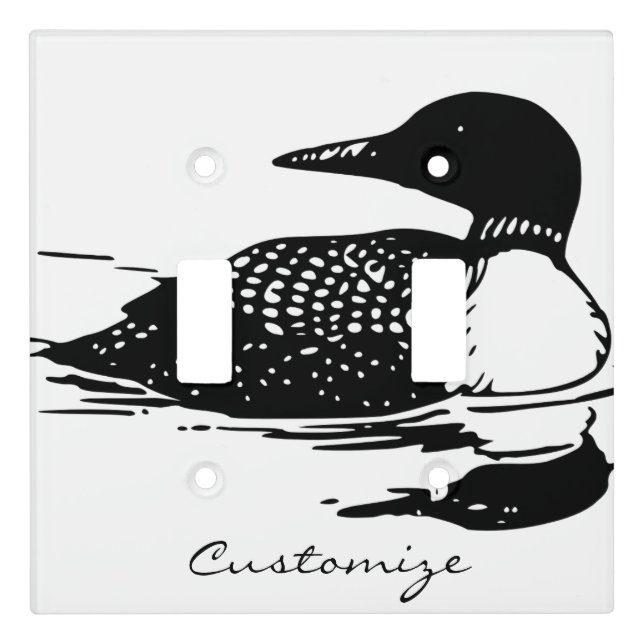 Loon Swimming Bird Art Thunder_Cove Light Switch Cover (Front)