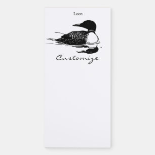 Loon Swimming Bird Art Thunder_Cove Magnetic Notepad