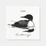 Loon Swimming Bird Art Thunder_Cove Napkins