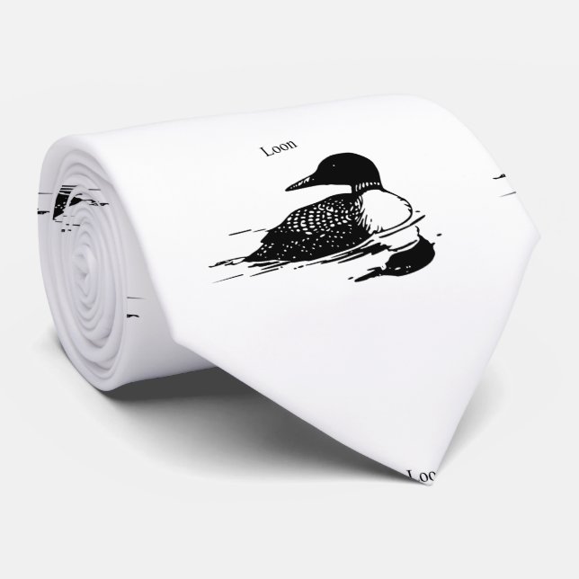 Loon Swimming Bird Art Thunder_Cove Neck Tie (Rolled)