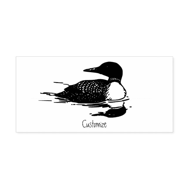 Loon Swimming Bird Art Thunder_Cove Rubber Stamp (Imprint)