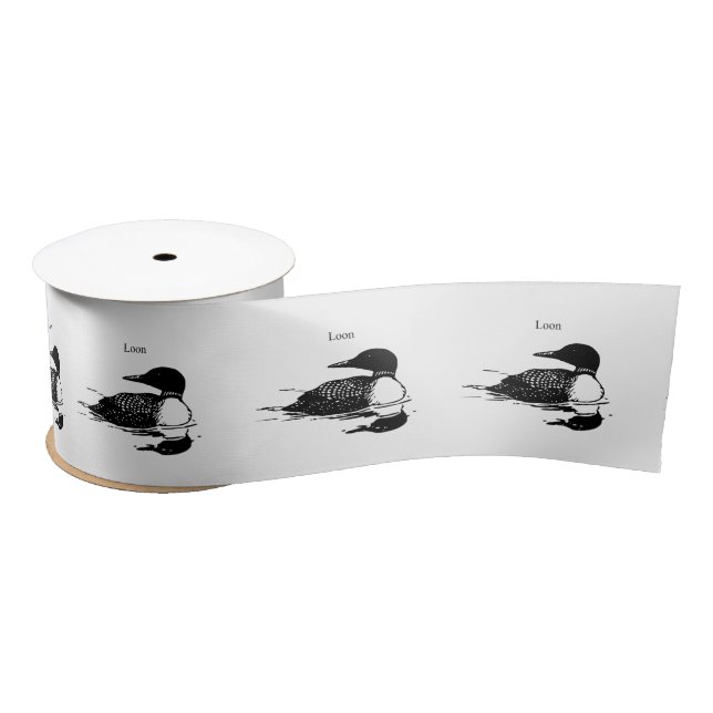 Loon Swimming Bird Art Thunder_Cove Satin Ribbon (Spool)