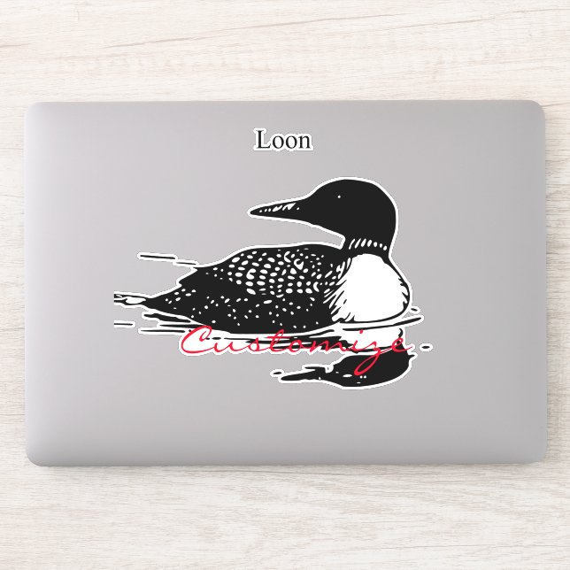 Loon Swimming Bird Art Thunder_Cove Sticker (Computer)