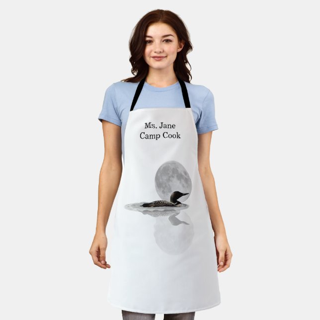 Loon Swims In The Moonlight Apron (Worn)