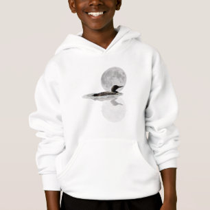Loon Swims In The Moonlight Child Boy's T-Shirt Hoodie
