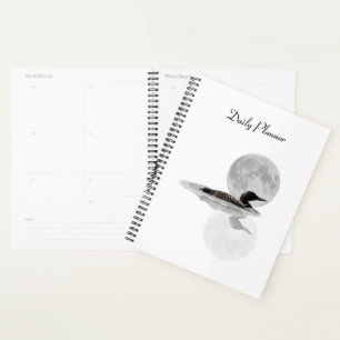 Loon Swims In The Moonlight Daily Planner