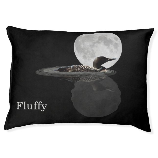 Loon Swims In The Moonlight Dog Bed (Front)