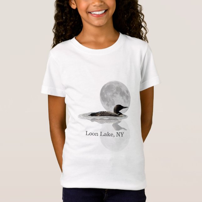Loon Swims In The Moonlight Girl's T-Shirt (Front)