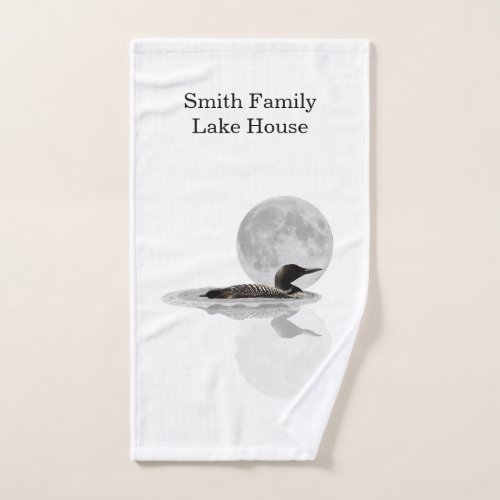 Loon Swims In The Moonlight Hand Towel