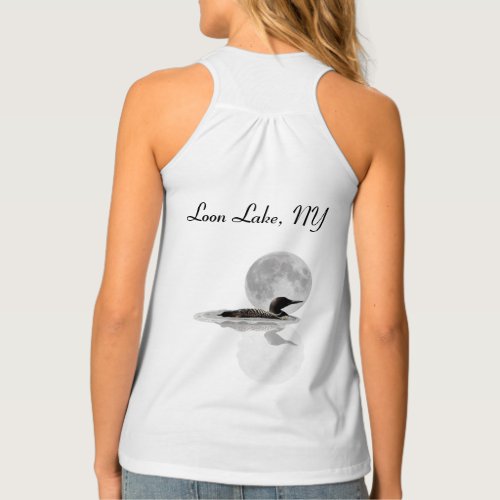 Loon Swims In The Moonlight Ladies Tank Top