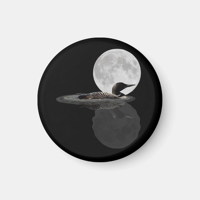 Loon Swims In The Moonlight Magnet (Front)