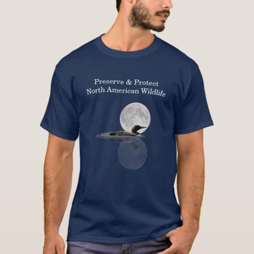 Loon Swims In The Moonlight T_Shirt