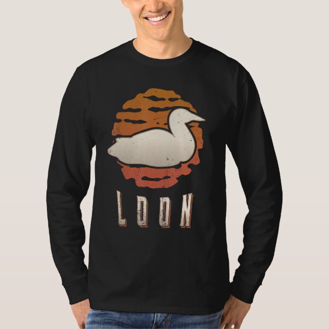 Loon Vintage Retro Classic Animal Sunset T-Shirt (Front)
