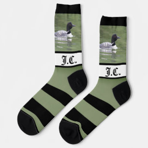 Loon Wide Stripe Monogrammed Socks