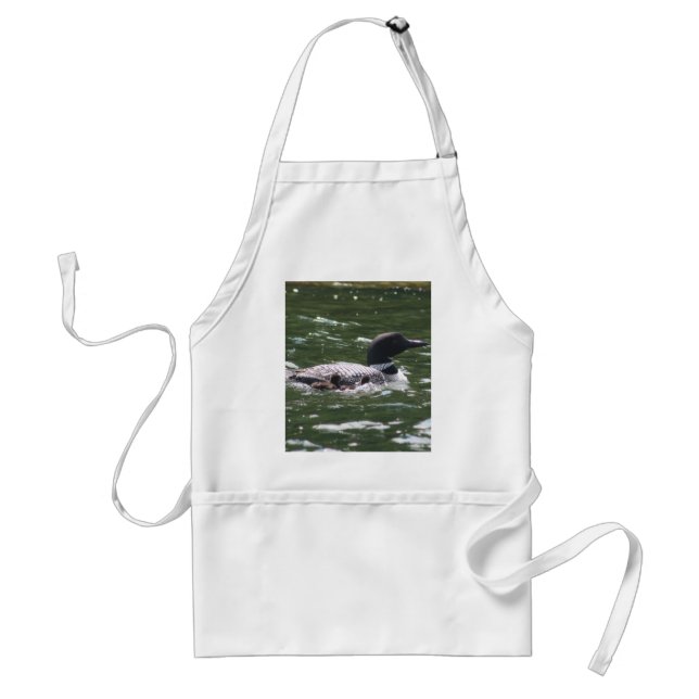 Loon With Babies 2 Adult Apron (Front)