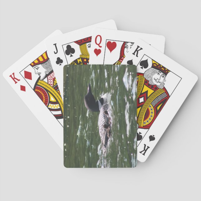 Loon With Babies 2 Poker Cards (Back)