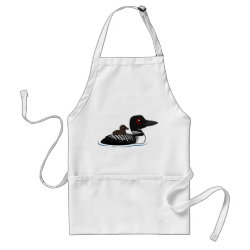 Loon with chick Apron