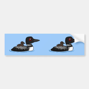Loon with chick bumper sticker