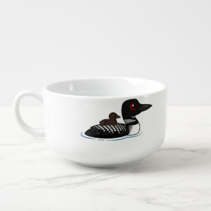Loon with chick soup mug