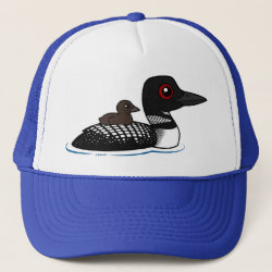 Loon with chick Trucker Hat