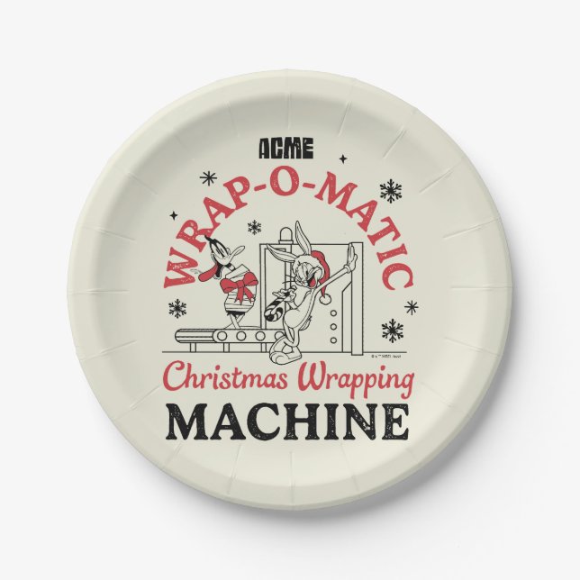 LOONEY TUNES™ | ACME Wrap-O-Matic Wrapping Machine Paper Plates (Front)