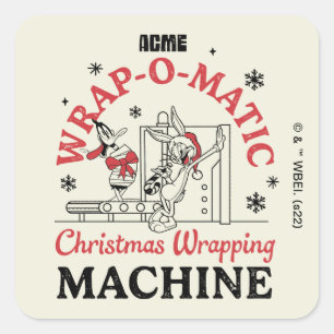 LOONEY TUNES™ ACME Wrap-O-Matic Wrapping Machine Square Sticker