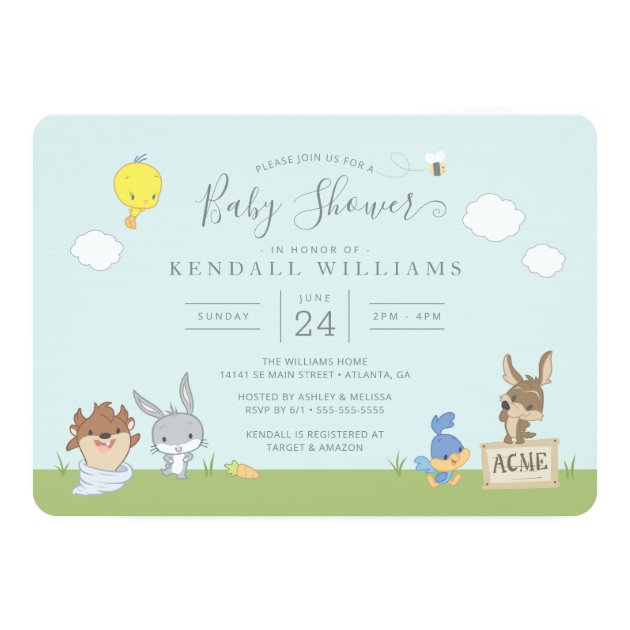 looney tunes baby shower invitations