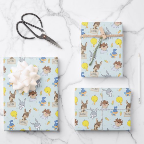 LOONEY TUNESâ Baby Shower Pattern Wrapping Paper Sheets