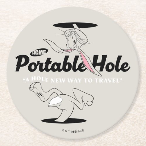 LOONEY TUNES  BUGS BUNNY ACME Portable Hole Round Paper Coaster