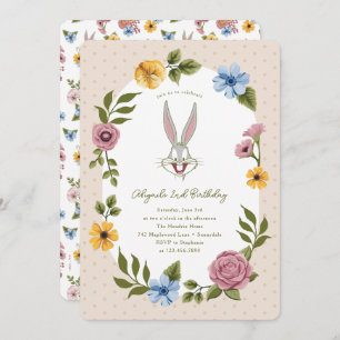LOONEY TUNES™ BUGS BUNNY™ Floral Birthday Invitation