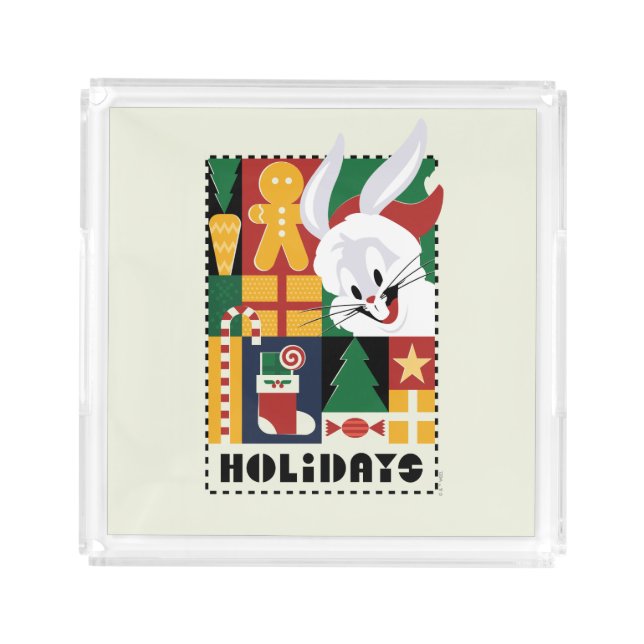 LOONEY TUNES™ BUGS BUNNY™ Holidays Badge Acrylic Tray (Front)