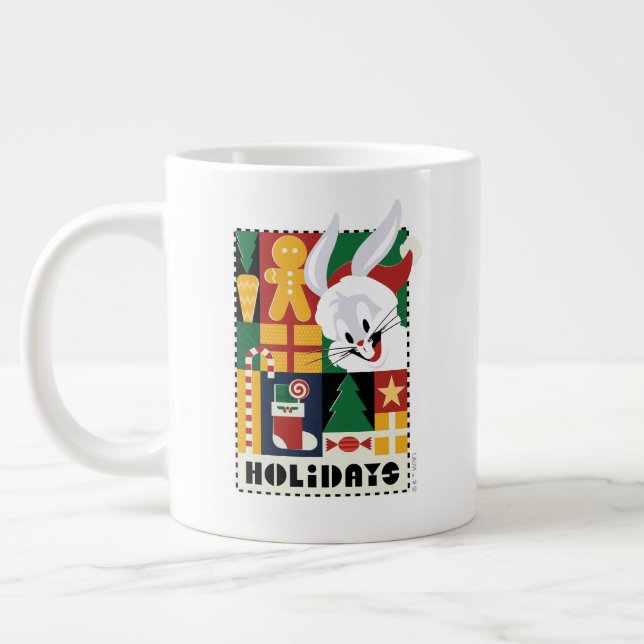 LOONEY TUNES™ BUGS BUNNY™ Holidays Badge Giant Coffee Mug (Left)