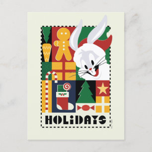 LOONEY TUNES™ BUGS BUNNY™ Holidays Badge Holiday Postcard