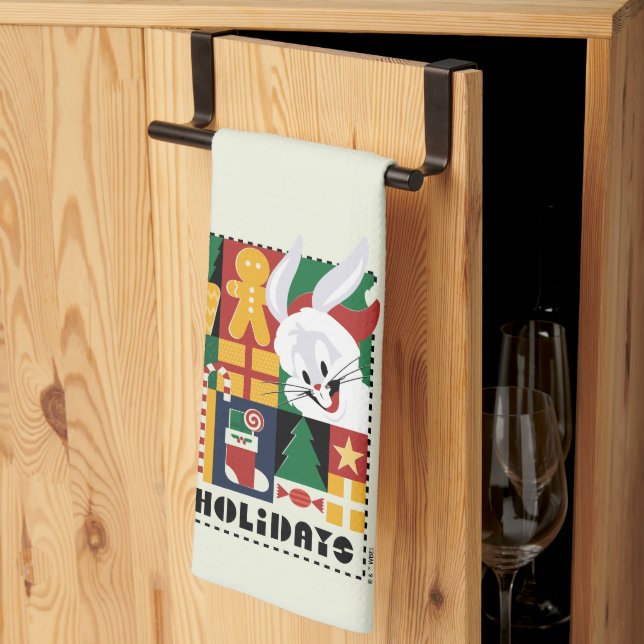 LOONEY TUNES™ BUGS BUNNY™ Holidays Badge Kitchen Towel (Thirds Fold)
