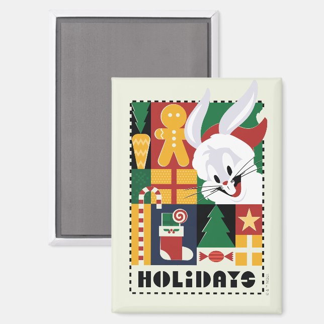 LOONEY TUNES™ BUGS BUNNY™ Holidays Badge Magnet (Front/Back)