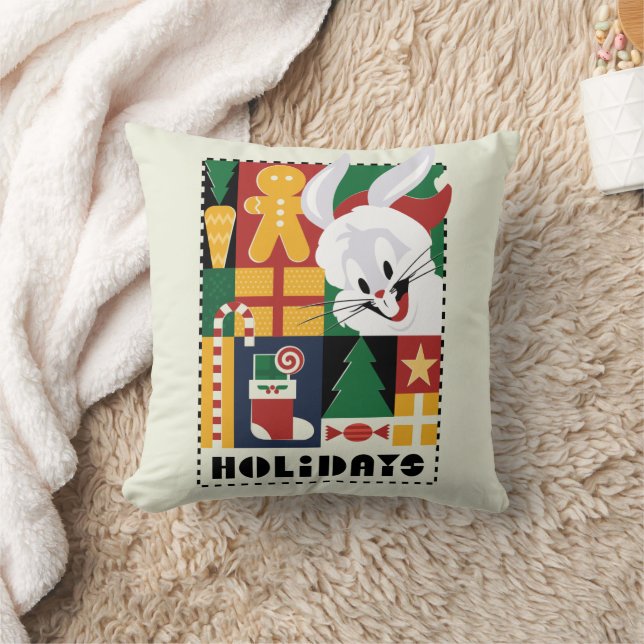 LOONEY TUNES™ BUGS BUNNY™ Holidays Badge Throw Pillow (Blanket)
