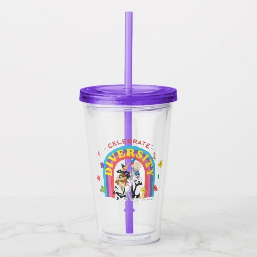 LOONEY TUNES _ Celebrate Diversity Pride Rainbow Acrylic Tumbler