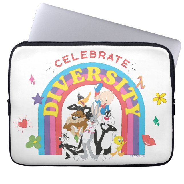 LOONEY TUNES™ - Celebrate Diversity Pride Rainbow Laptop Sleeve (Front)
