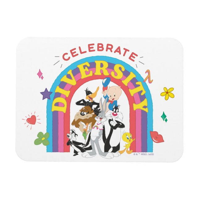 LOONEY TUNES™ - Celebrate Diversity Pride Rainbow Magnet (Horizontal)