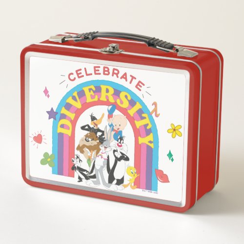 LOONEY TUNES _ Celebrate Diversity Pride Rainbow Metal Lunch Box