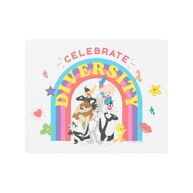 LOONEY TUNES™ - Celebrate Diversity Pride Rainbow Metal Print (Front)