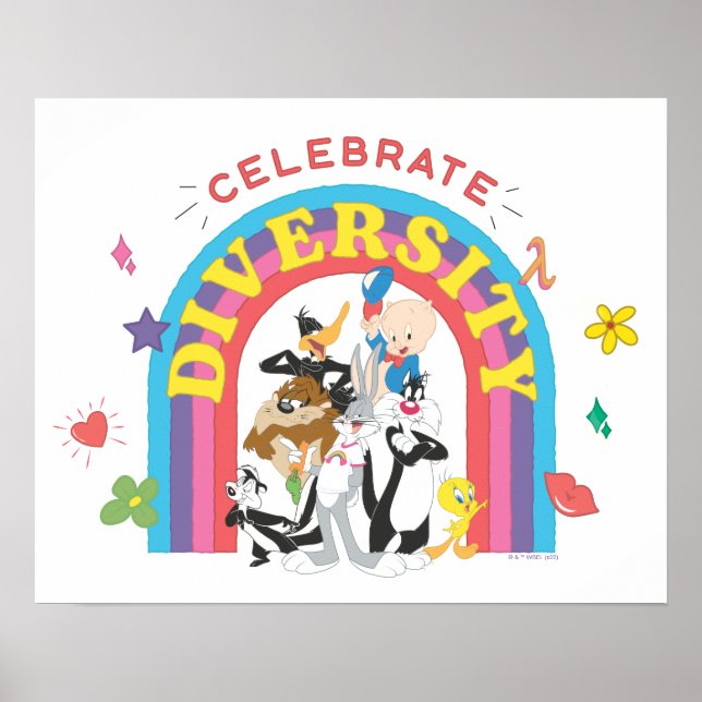 LOONEY TUNES™ - Celebrate Diversity Pride Rainbow Poster (Front)