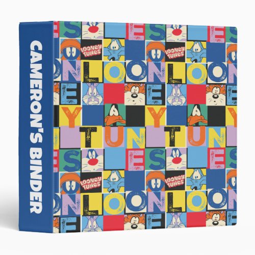 LOONEY TUNES Character Checker Blocks 3 Ring Binder