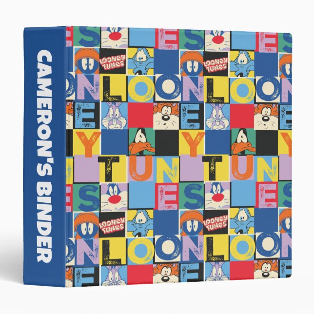 LOONEY TUNES™ Character Checker Blocks 3 Ring Binder (Front/Spine)