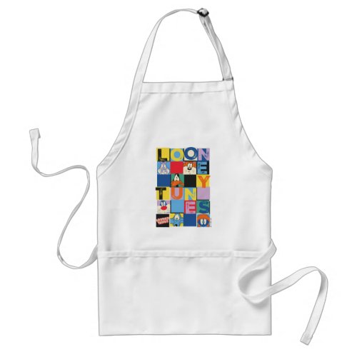 LOONEY TUNES Character Checker Blocks Adult Apron