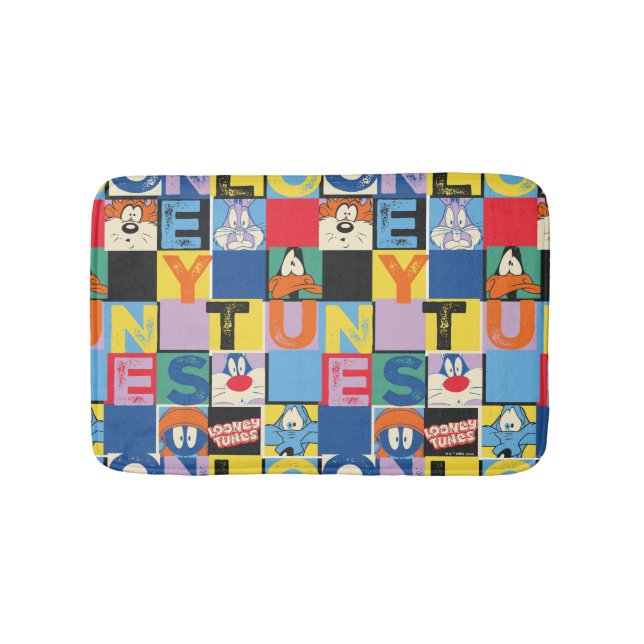 LOONEY TUNES™ Character Checker Blocks Bath Mat (Front)